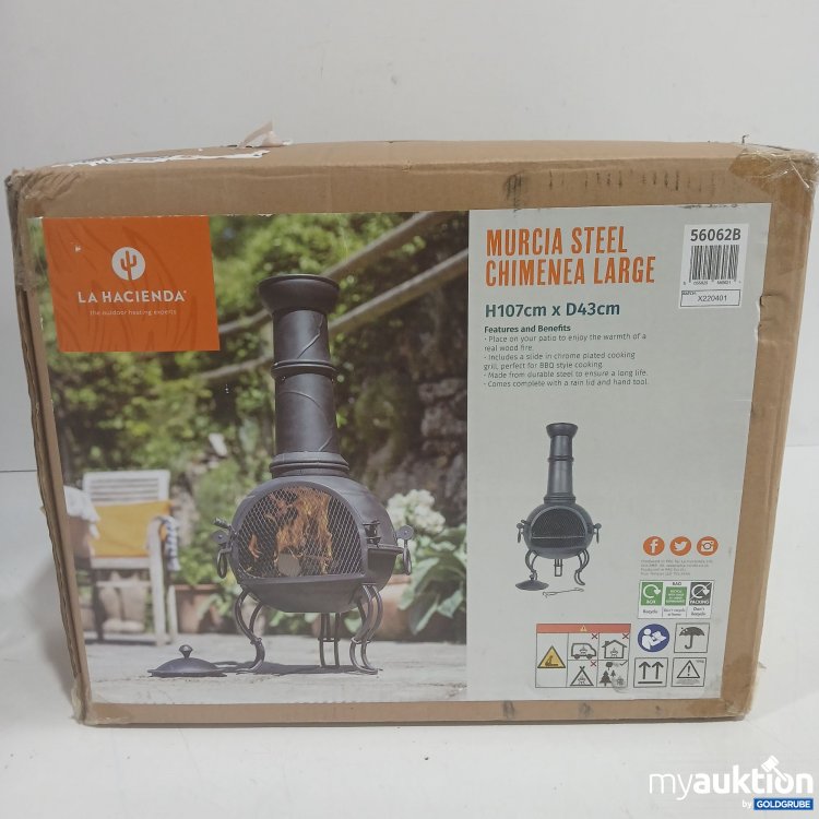 Artikel Nr. 929209 Artikel Nr. 929209: La Hacienda Murcia Steel Chimenea Large H107cm x D43cm X220401