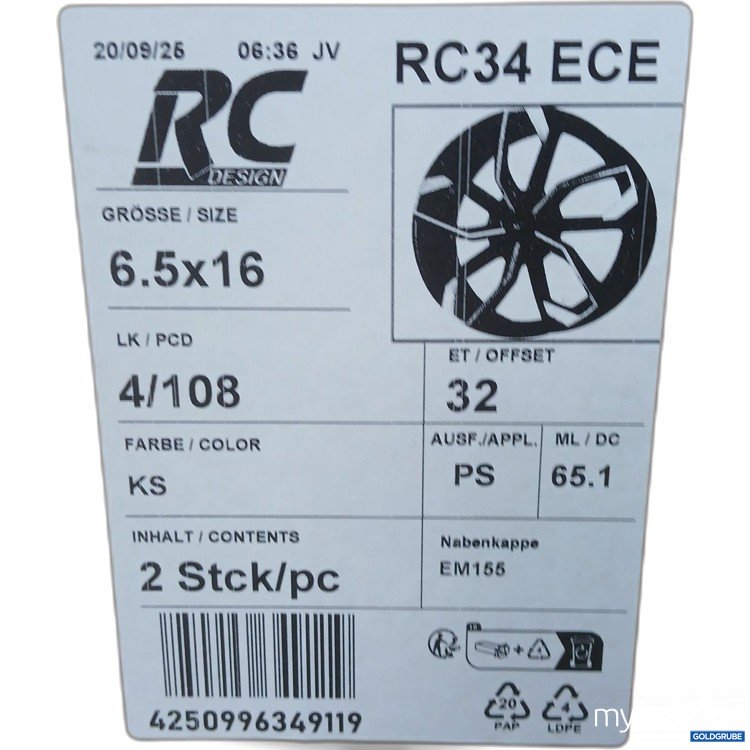 Artikel Nr. 986209: RC Design Felgen 6,5x16 LK 4x108 ET32 