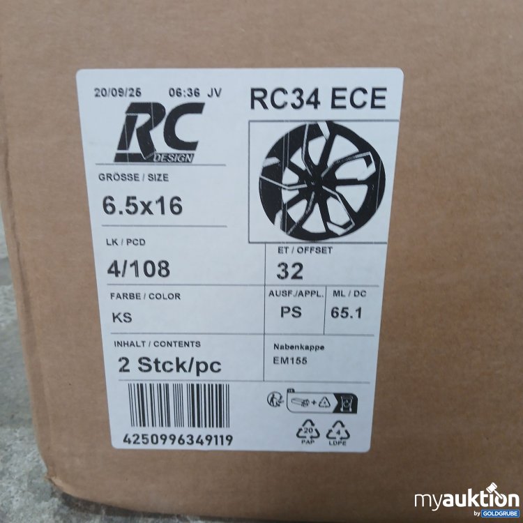 Artikel Nr. 986209: RC Design Felgen 6,5x16 LK 4x108 ET32 