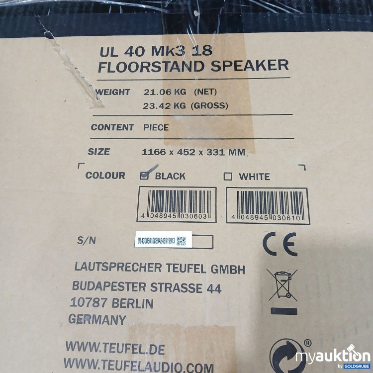 Artikel Nr. 816210 Artikel Nr. 816210: Teufel UL 40 Mk3 18 Floorstand Speaker Black