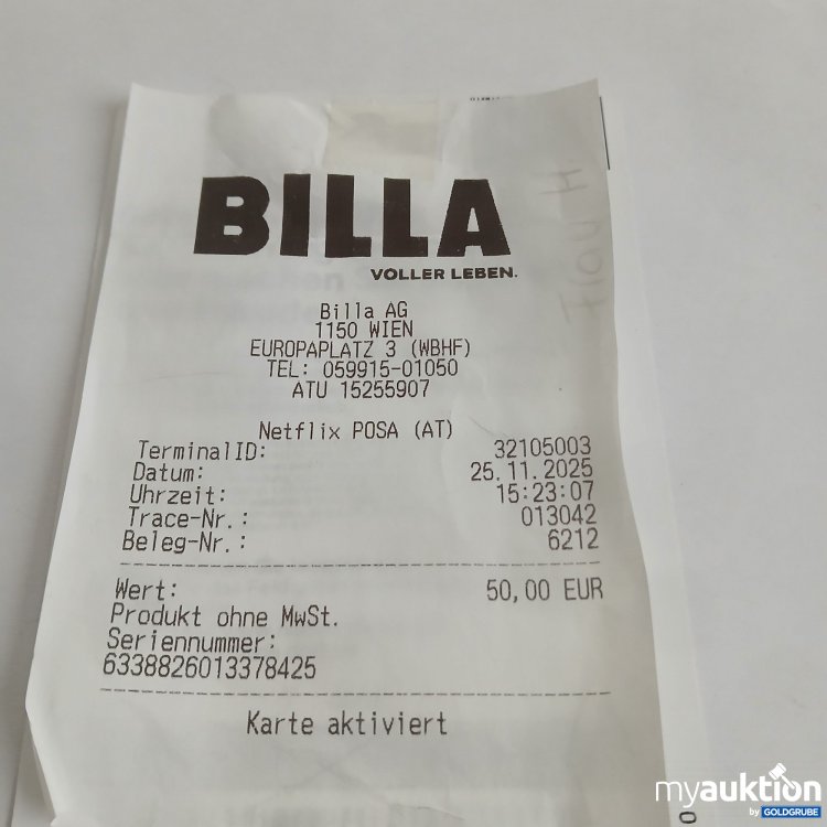 Artikel Nr. 998210: Netflix Gutachein Wert 50€