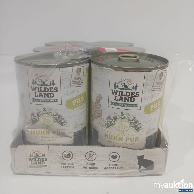 Artikel Nr. 869211 Artikel Nr. 869211: Wildes Land Katzenfutter Adult Huhn Pur 6x400g