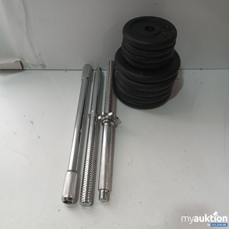 Artikel Nr. 980211 Artikel Nr. 980211: Langhandtelstange inkl. Gewichte (5×5Kg, 4×2,5kg)