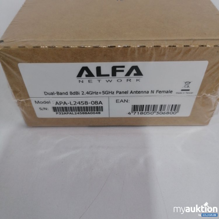 Artikel Nr. 833213 Artikel Nr. 833213: Alfa Network Dual Band 8dBi 2.4 GHz+5GHz Panel Antenna N Female