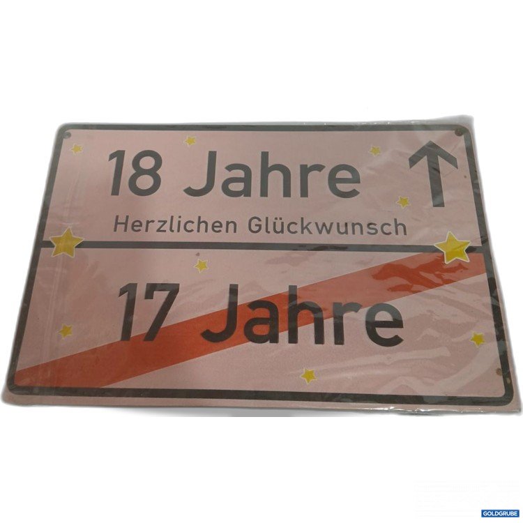 Artikel Nr. 919213: Glückwunschsschild 18 Jahre ca. 30x20cm