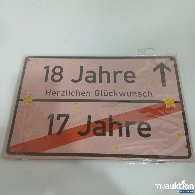 Artikel Nr. 919213: Glückwunschsschild 18 Jahre ca. 30x20cm