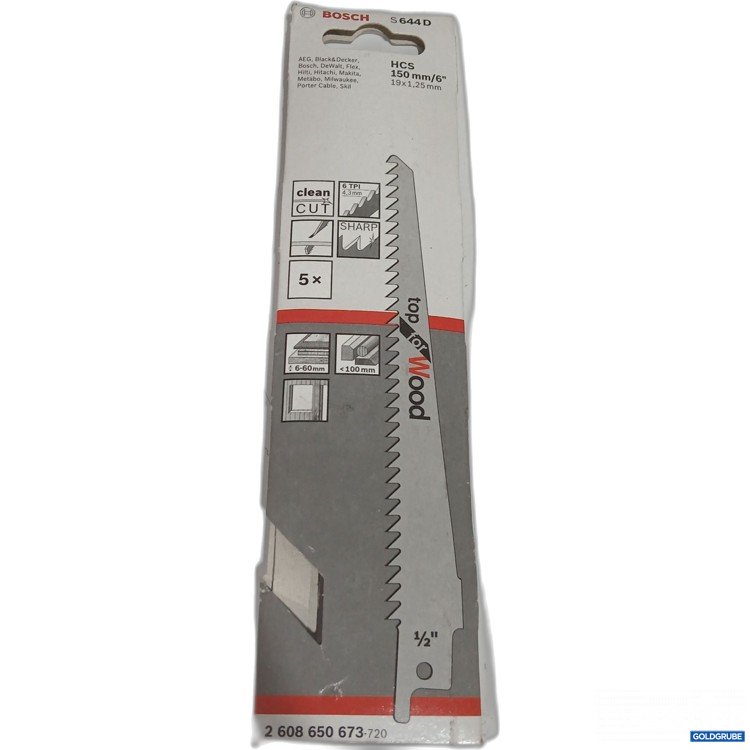 Artikel Nr. 882214 Artikel Nr. 882214: Bosch Säbelsägeblätter HCS 150mm 19x1,25mm 5Stk