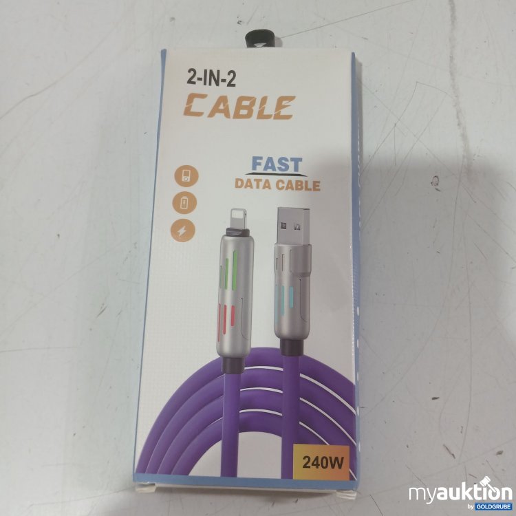 Artikel Nr. 989214 Artikel Nr. 989214: 2-in-2 Kabel Schnellladekabel 240W schwarz 1,5m