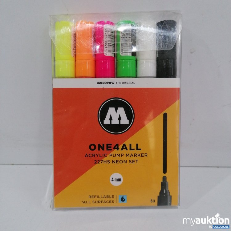 Artikel Nr. 840216 Artikel Nr. 840216: Molotow One4all Acrylic Pump Marker Neon Set, 6 Stk
