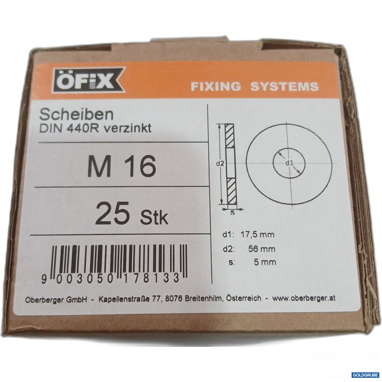 Artikel Nr. 959216: Öfix Fixing System Scheiben DIN 440R verzinkt M16 25Stk 