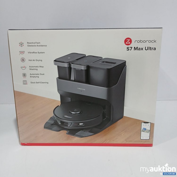 Artikel Nr. 805217 Artikel Nr. 805217: Roborock S7 Max Ultra Robotic Vacuum Cleaner & Empty Wash Fill Dock Q100TSC Black