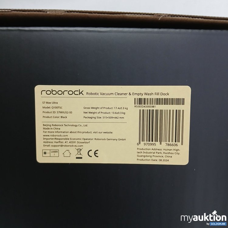 Artikel Nr. 805217 Artikel Nr. 805217: Roborock S7 Max Ultra Robotic Vacuum Cleaner & Empty Wash Fill Dock Q100TSC Black