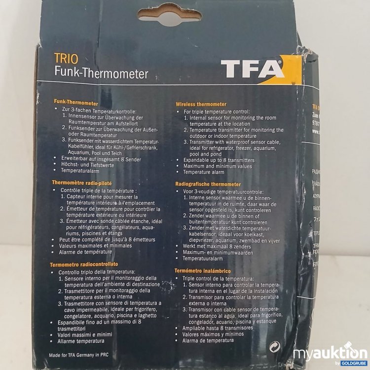 Artikel Nr. 921217: TFA Funk-Thermometer TRIO 1.5V