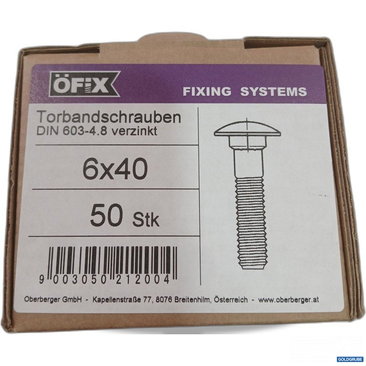 Artikel Nr. 959217: Öfix Fixing System Torbandschrauben DIN 603-4,8 verzinkt 6x40 50stk