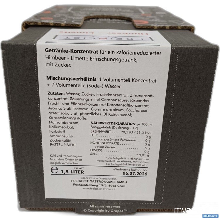 Artikel Nr. 962217: Freigeist Getränke Konzentrat Himbeer Limette 1,5L 