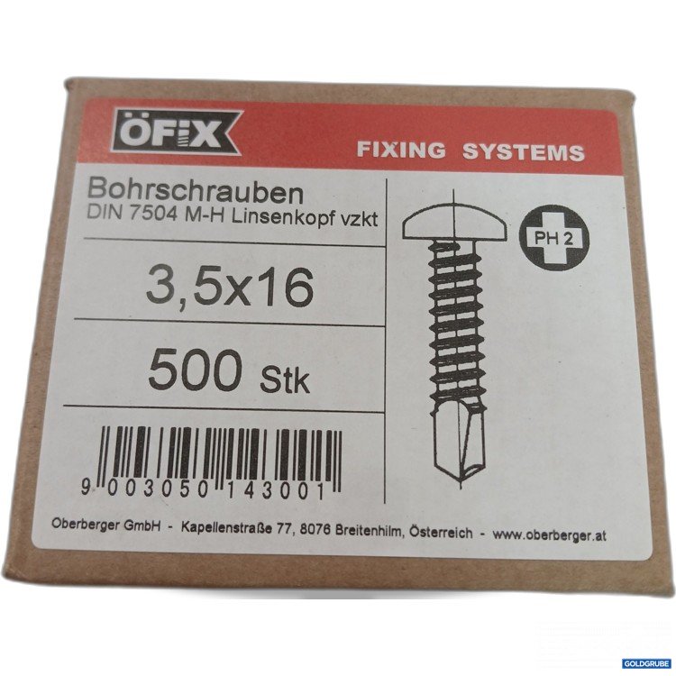 Artikel Nr. 959218: Öfix Fixing System Bohrschrauben DIN 7504 M-H Linsenkopf vzkt 3,5x16 500stk