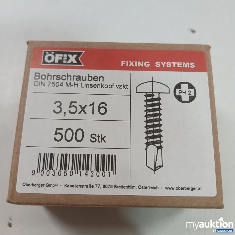 Artikel Nr. 959218: Öfix Fixing System Bohrschrauben DIN 7504 M-H Linsenkopf vzkt 3,5x16 500stk