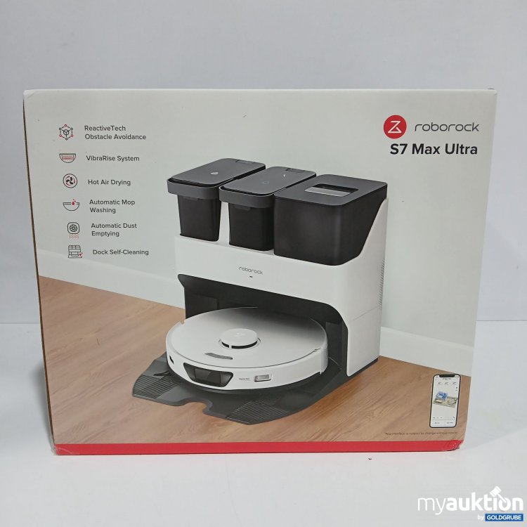 Artikel Nr. 805219: Roborock S7 Max Ultra Robotic Vacuum Cleaner & Empty Wash Fill Dock Q100TSC White