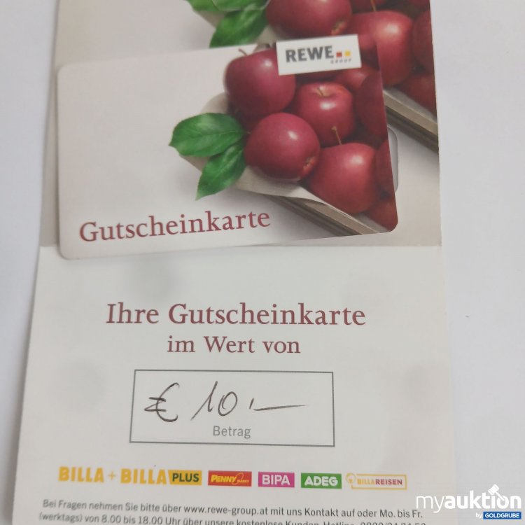 Artikel Nr. 952220 Artikel Nr. 952220: Rewe Gutschein Wert 10€