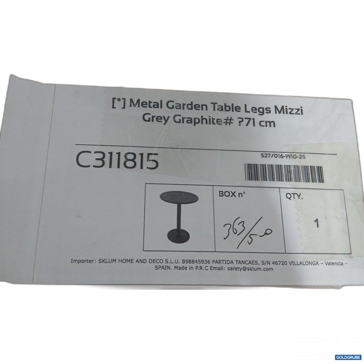 Artikel Nr. 960220: Sklum Metal Garden Table Legs Mizzi Grey Graphite 71cm C311815 