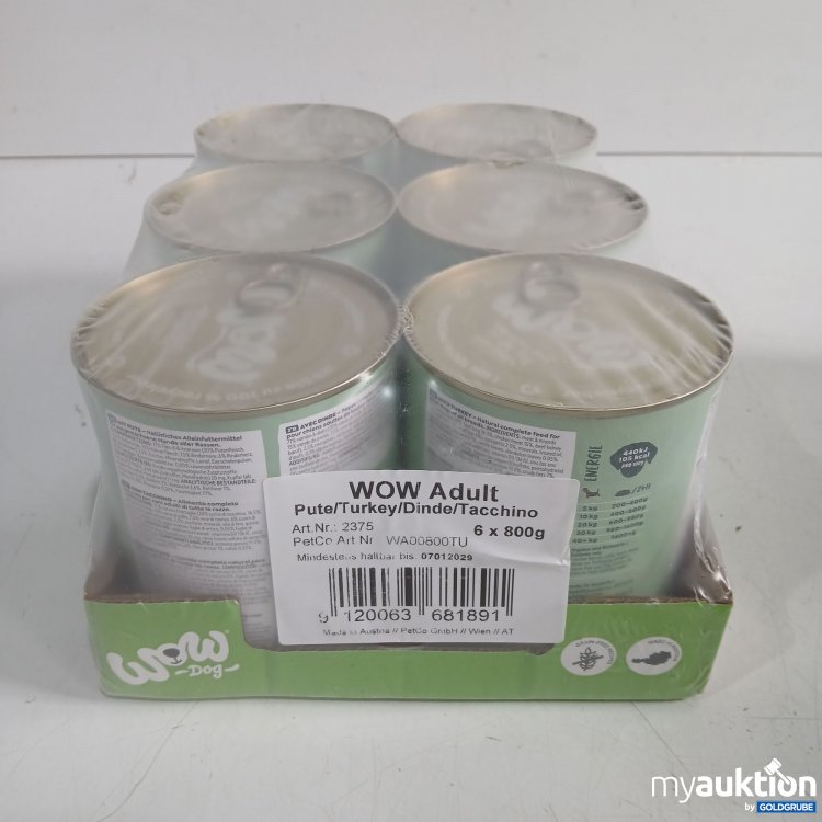 Artikel Nr. 994220 Artikel Nr. 994220: Wow Adult Hundefutter Pute 6x800g