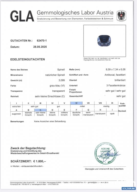Artikel Nr. 397221: Natürlicher Spinell 3.099ct