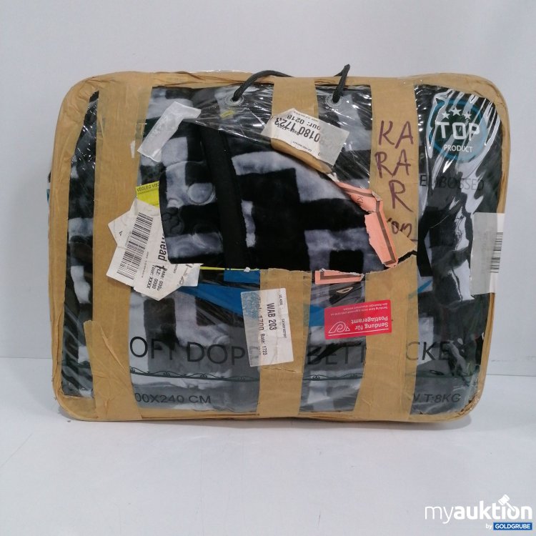 Artikel Nr. 833221 Artikel Nr. 833221: Soft Doppelbett Decke 200x240 cm, grau/schwarz