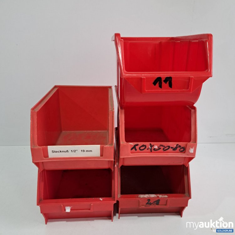Artikel Nr. 361222: Stapelbox rot 25x16x13, 5er Pack