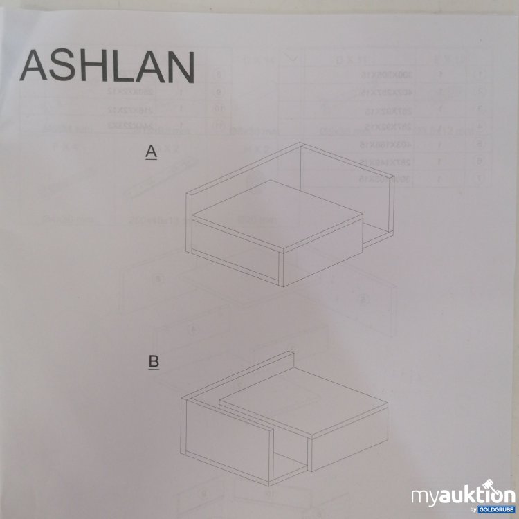 Artikel Nr. 756222 Artikel Nr. 756222: Wand Nachttisch Ashlan mit Schublade