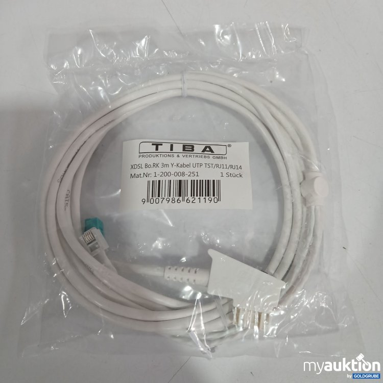 Artikel Nr. 821222 Artikel Nr. 821222: Tiba XDSL Bo.RK 3m Y-Kabel UTP TST/RJ11/RJ14