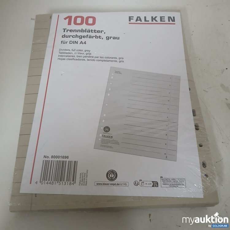 Artikel Nr. 906222 Artikel Nr. 906222: Falken 100 Trennblätter A4