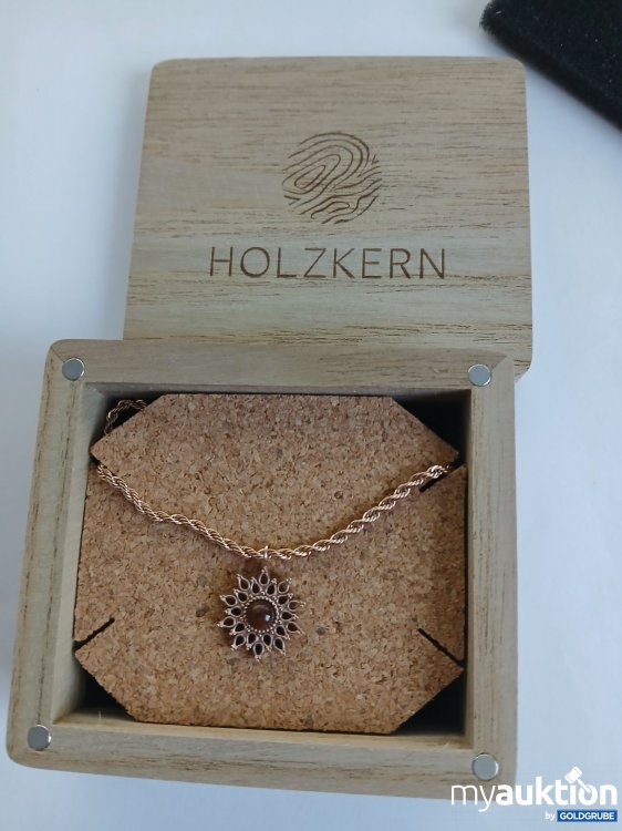 Artikel Nr. 998222: Holzkkern Halskette rosegold