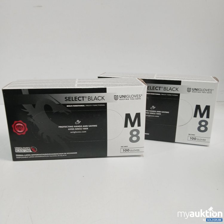 Artikel Nr. 961223: Select Black Einmal Latex Untersuchungshandschuhe Schwarz 100Paar  2x