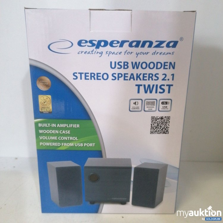 Artikel Nr. 419224: Esperanza USB Wooden Stereo Speakers 2.1 TWIST