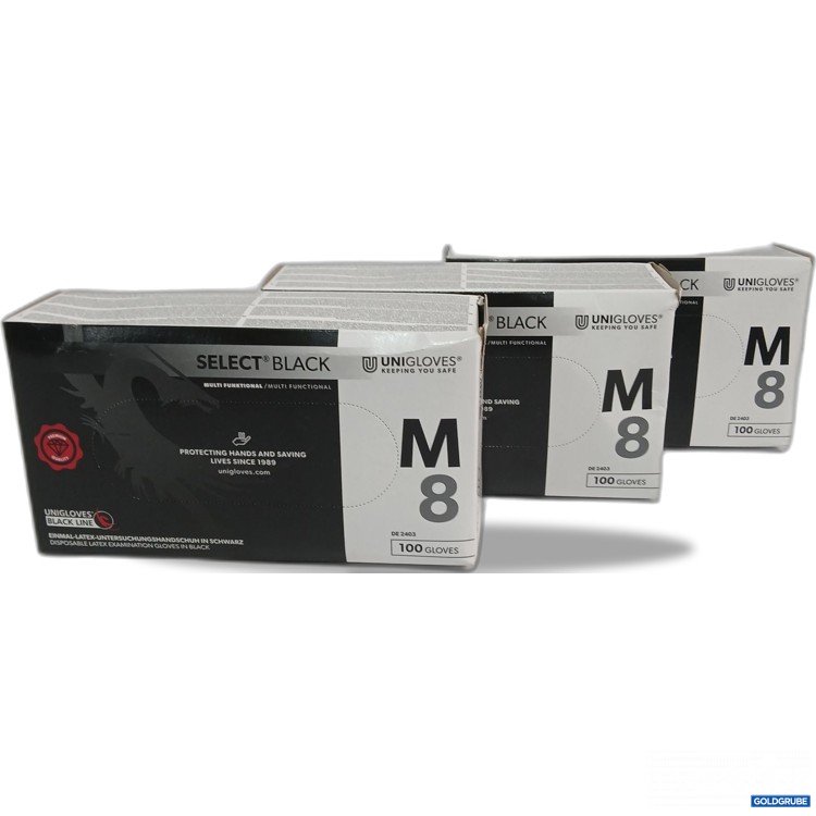 Artikel Nr. 961224: Select Black Einmal Latex Untersuchungshandschuhe Schwarz 100Paar  3x