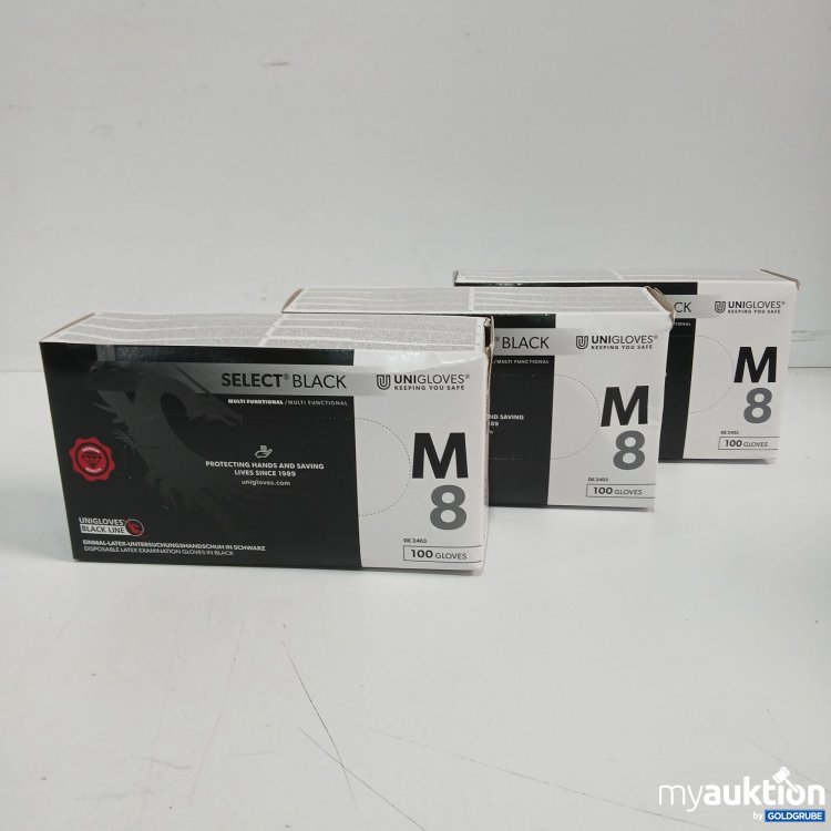 Artikel Nr. 961224: Select Black Einmal Latex Untersuchungshandschuhe Schwarz 100Paar  3x
