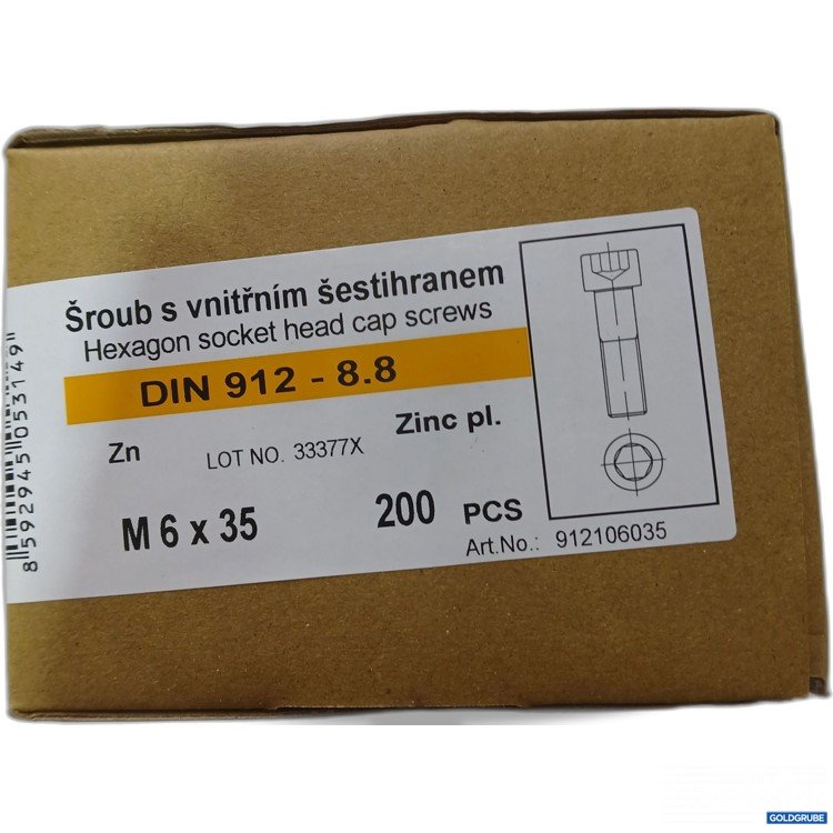 Artikel Nr. 980224 Artikel Nr. 980224: Zylinderschrauben mit Innensechskant DIN 912, M6×35, 200Stk