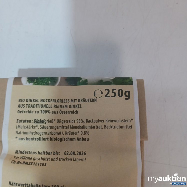 Artikel Nr. 940225: Rosenfellner Mühle Bio Dinkel Nockerlgriess abgelaufen 250 g