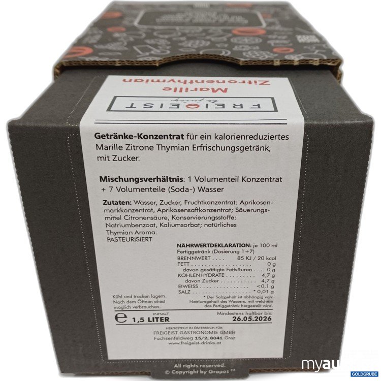 Artikel Nr. 962226: Freigeist Getränke Konzentrat Marille Zitronenthymian 1,5L