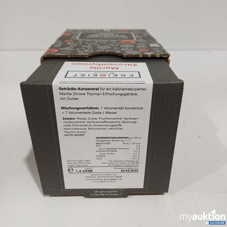 Artikel Nr. 962226: Freigeist Getränke Konzentrat Marille Zitronenthymian 1,5L