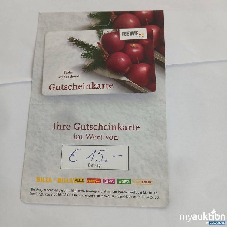Artikel Nr. 952227: Rewe Gutschein Wert 15€