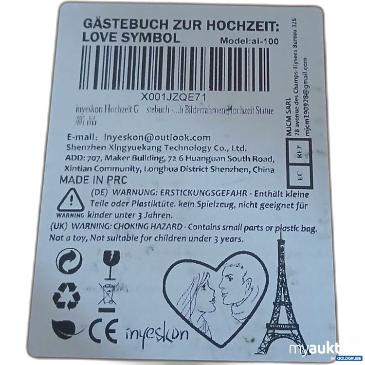 Artikel Nr. 921228: Gästebuch zur Hochzeit Love Symbol Herzform