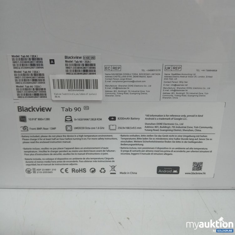Artikel Nr. 826229: Blackview Tab 90 10.918"800x1280 128GB