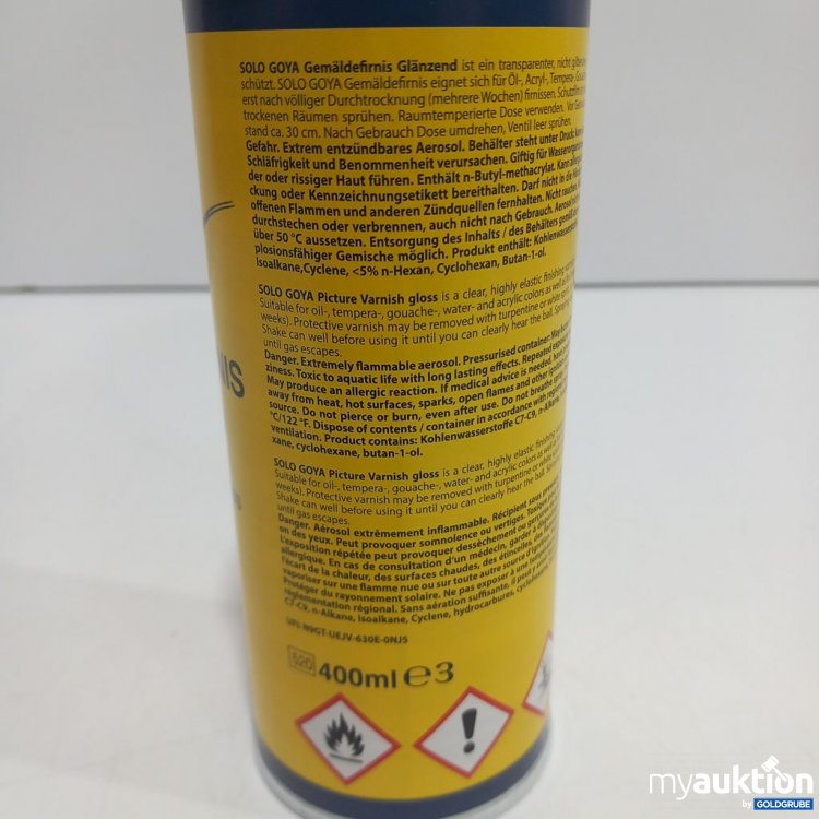 Artikel Nr. 897230: Solo Goya Gemälde-Firnis glänzend 400 ml