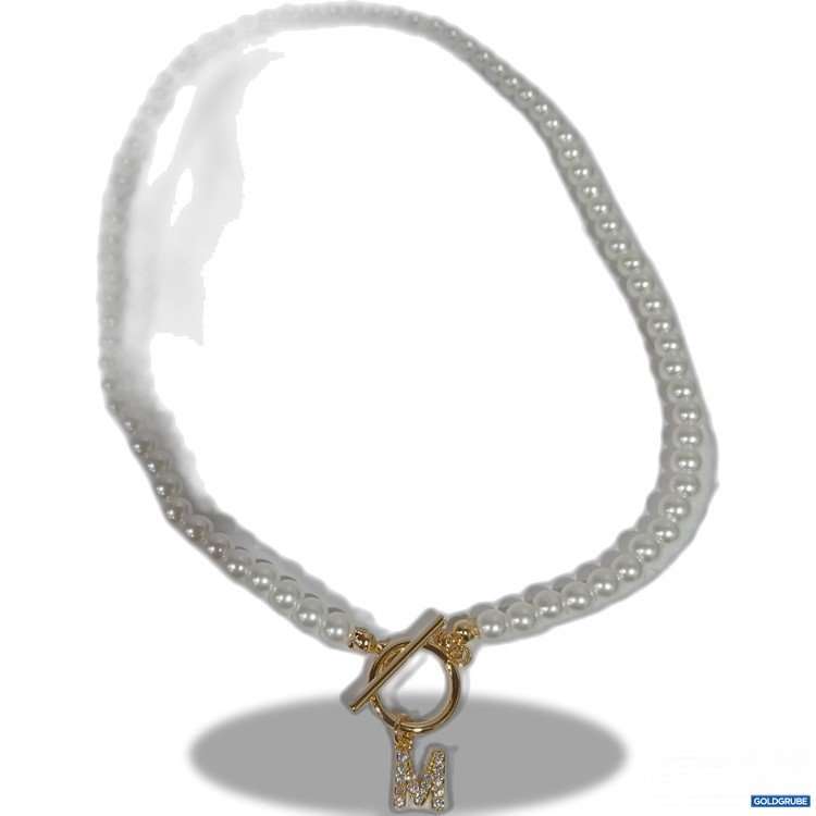 Artikel Nr. 882231: Perlenkette mit Anhänger "M" 