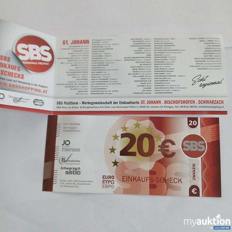 Artikel Nr. 952231 Artikel Nr. 952231: SBS Gutschein Wert 20€