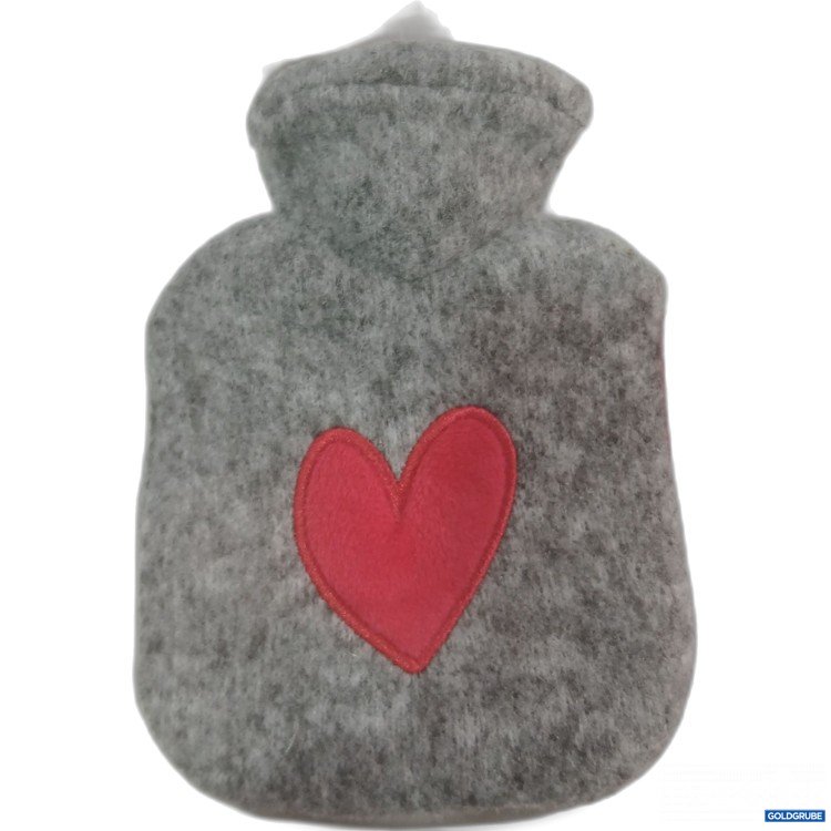Artikel Nr. 989233 Artikel Nr. 989233: Hugo Frosch Mini-Wärmeflasche grau mit Herz ca 11,5x16cm (gesamt)