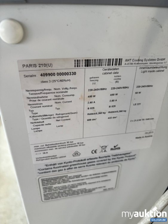 Artikel Nr. 450234: AHT Cooling Systems Tiefkühltruhe PARIS 210(U)