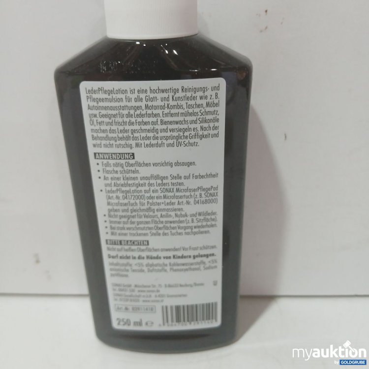 Artikel Nr. 933234: SONAX Lederpflege Lotion 250ml