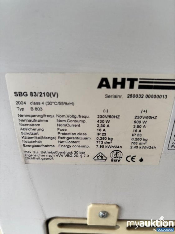 Artikel Nr. 450235: AHT Gefriertruhe SBG 83/210(V) 713 dm³